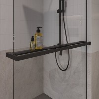 Душевая стенка Niagara Nova NG-670-10ВLACK, 100 х 195 см, со свободным входом, стекло прозрачное, профиль черный матовый
