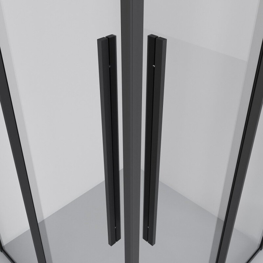 Душевой уголок Niagara Nova NG-6822-34BLACK, 80 х 80 см, стекло прозрачное, профиль черный матовый