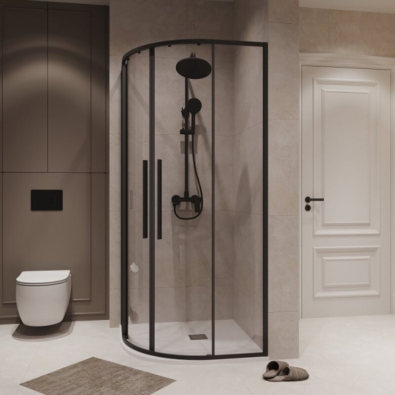 Душевой уголок Niagara Nova NG-6825-34BLACK, 80 х 80 см, стекло прозрачное, профиль черный матовый