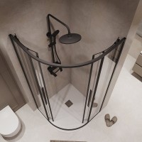 Душевой уголок Niagara Nova NG-6826-34BLACK, 90 х 90 см, стекло прозрачное, профиль черный матовый