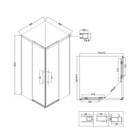 Душевой уголок Niagara Nova NG-6828-34BLACK, 80 х 80 см, стекло прозрачное, профиль черный матовый