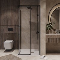 Душевой уголок Niagara Nova NG-6830-34BLACK, 100 х 100 см, стекло прозрачное, профиль черный матовый
