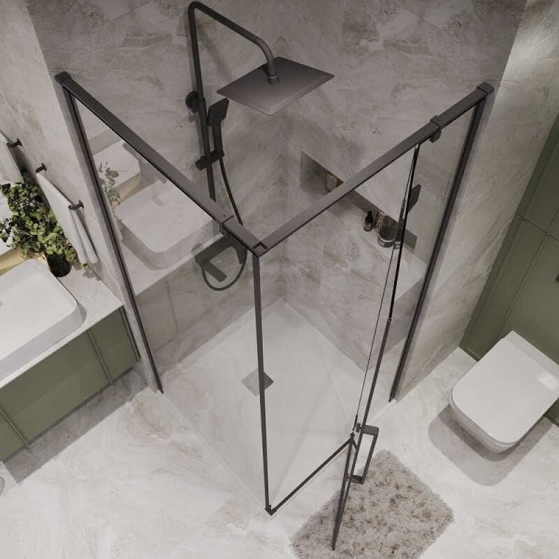 Душевой уголок Niagara Nova NG-6831-34BLACK, 90 х 90 см, стекло прозрачное, профиль черный матовый