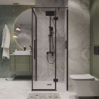 Душевой уголок Niagara Nova NG-6831-34BLACK, 90 х 90 см, стекло прозрачное, профиль черный матовый