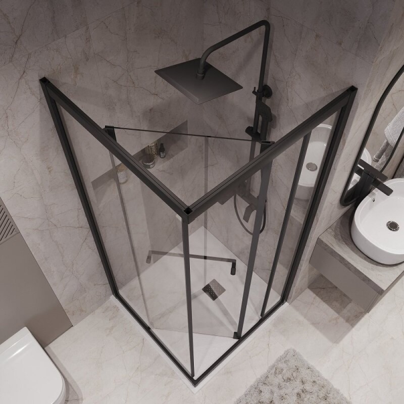 Душевой уголок Niagara Nova NG-6833-34BLACK, 90 х 90 см, стекло прозрачное, профиль черный матовый