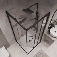 Душевой уголок Niagara Nova NG-6835-34BLACK, 100 х 100 см, стекло прозрачное, профиль черный матовый