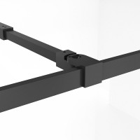 Душевая стенка Niagara Nova NG-686-12BLACK, 120 х 195 см, со свободным входом, стекло прозрачное с рисунком, профиль черный матовый