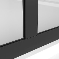 Душевая стенка Niagara Nova NG-686-12BLACK, 120 х 195 см, со свободным входом, стекло прозрачное с рисунком, профиль черный матовый