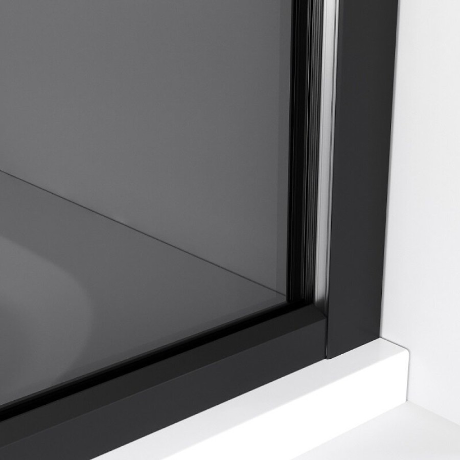 Душевая стенка Niagara Nova NG-689-12TBLACK, 120 х 200 см, со свободным входом, стекло тонированное, профиль черный матовый