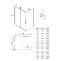 Душевой уголок Niagara Nova NG-84-10AB-A90B-34, 100 х 90 см, стекло прозрачное, профиль черный матовый