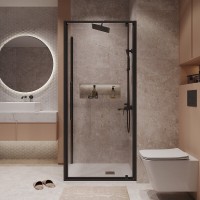 Душевой уголок Niagara Nova NG-85-10AB-A90B-34, 100 х 90 см, стекло прозрачное, профиль черный матовый