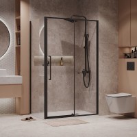Душевой уголок Niagara Nova NG-85-11AB-A90B-34, 110 х 90 см, стекло прозрачное, профиль черный матовый