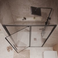 Душевая дверь в нишу Niagara Nova NG-85-12AB, 120 см, стекло прозрачное, профиль черный матовый