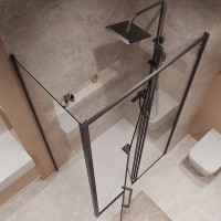 Душевой уголок Niagara Nova NG-85-12AB-A90B-34, 120 х 90 см, стекло прозрачное, профиль черный матовый