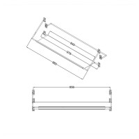 Полка для ванной комнаты Niagara Nova NG1020B, 120 см, черная матовая