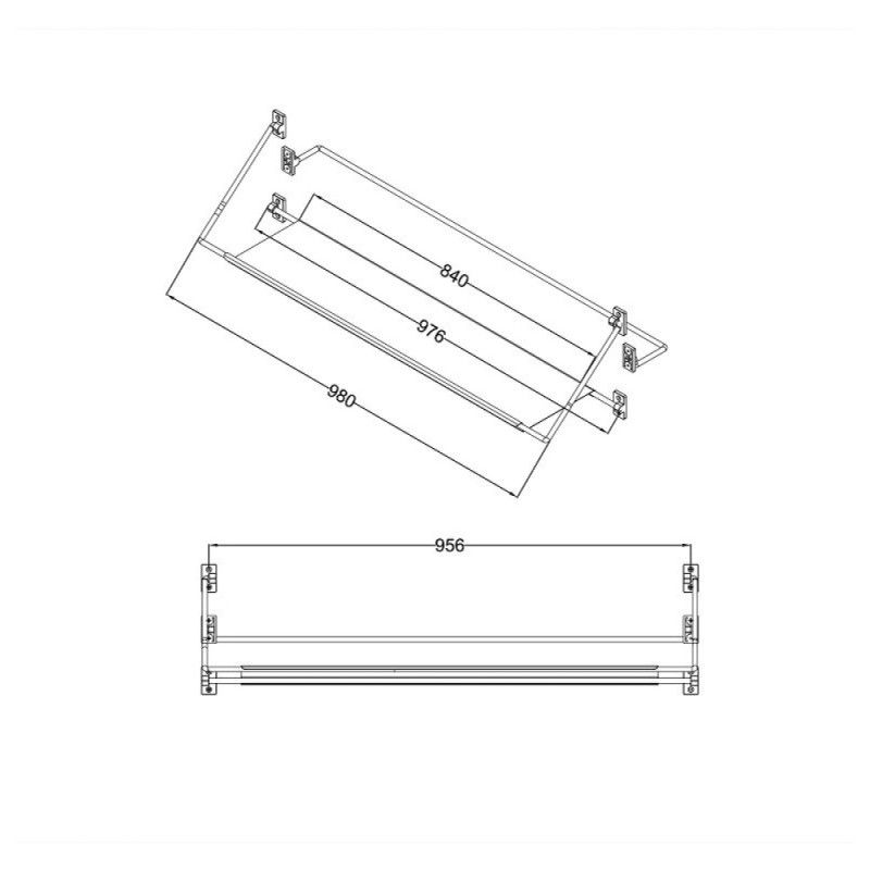 Полка для ванной комнаты Niagara Nova NG1020B, 120 см, черная матовая