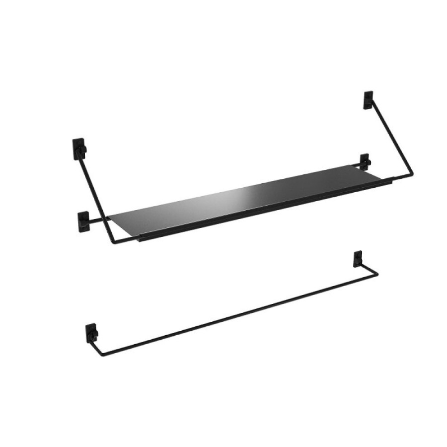 Полка для ванной комнаты Niagara Nova NG1020B, 120 см, черная матовая