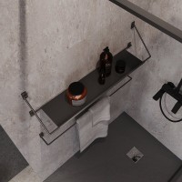 Полка для ванной комнаты Niagara Nova NG1020B, 120 см, черная матовая