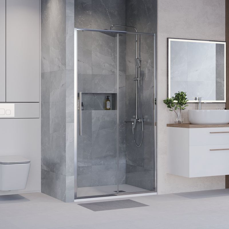 Душевая дверь Niagara NG-64-13A (130*195) хром, стекло прозрачное, 1 место