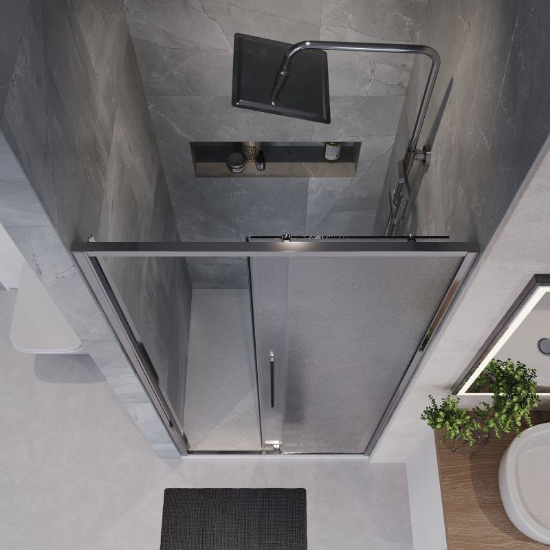 Душевая дверь Niagara NG-65-10CH (100*195) хром, стекло шиншилла, 1 место