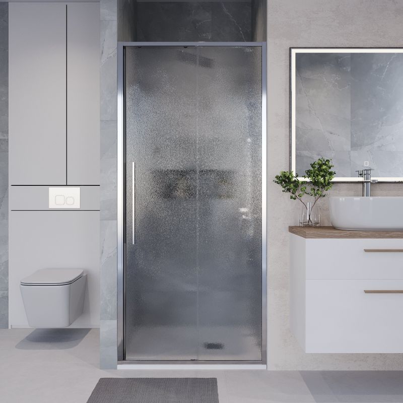 Душевая дверь Niagara NG-65-11CH (110*195) хром, стекло шиншилла, 1 место