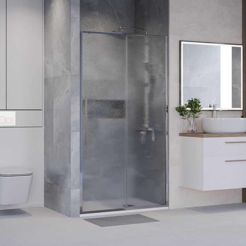 Душевая дверь Niagara NG-65-14CH (140*195) хром, стекло шиншилла, 1 место