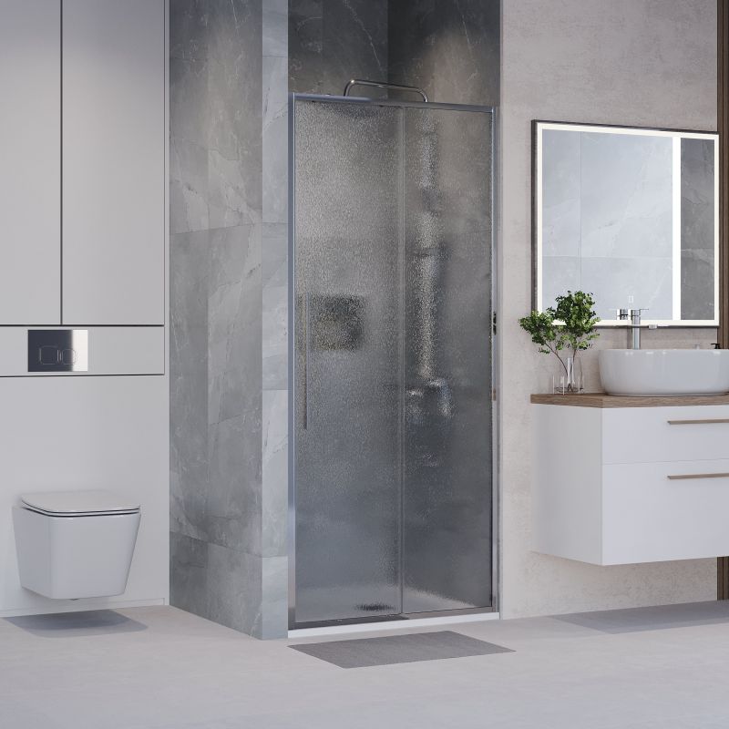 Душевая дверь Niagara NG-65-9CH (90*195) хром, стекло шиншилла, 1 место