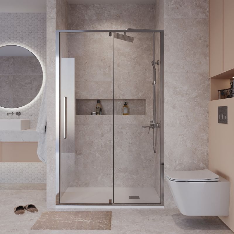 Душевая дверь Niagara NG-66-11A (110*195) хром, стекло прозрачное, 1 место