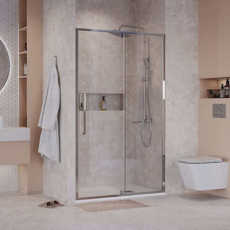 Душевая дверь Niagara NG-66-12A (120*195) хром, стекло прозрачное, 1 место