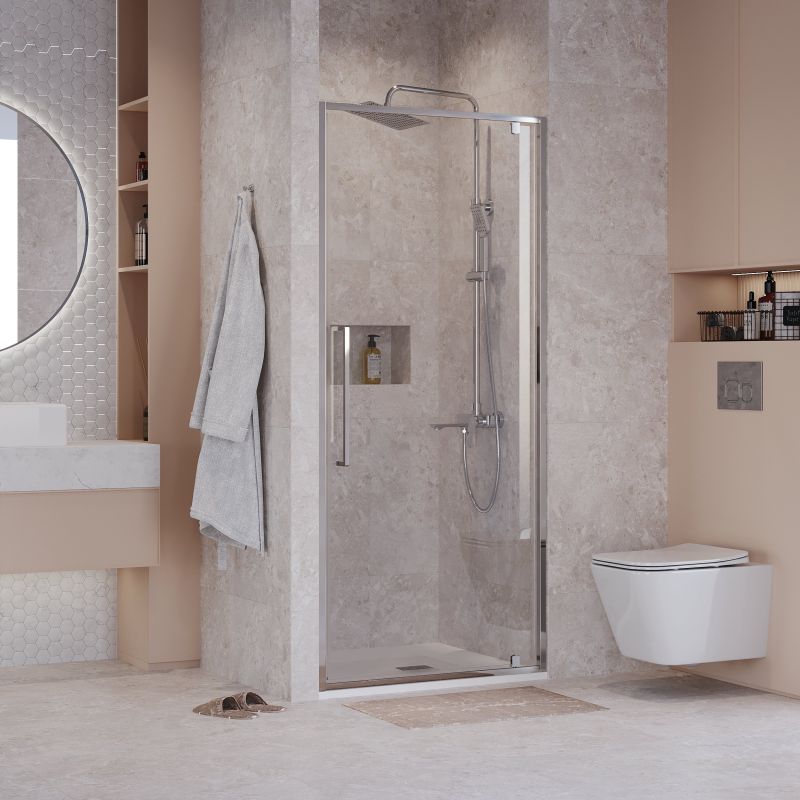 Душевая дверь Niagara NG-66-9A (90*195) хром, стекло прозрачное, 1 место