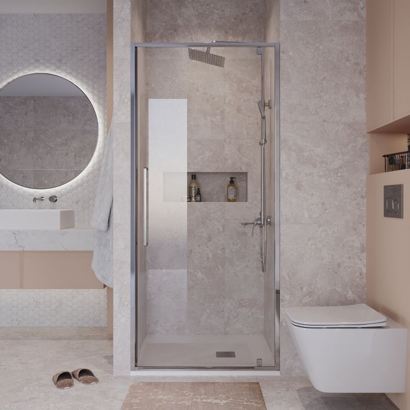 Душевая дверь Niagara NG-66-9A (90*195) хром, стекло прозрачное, 1 место