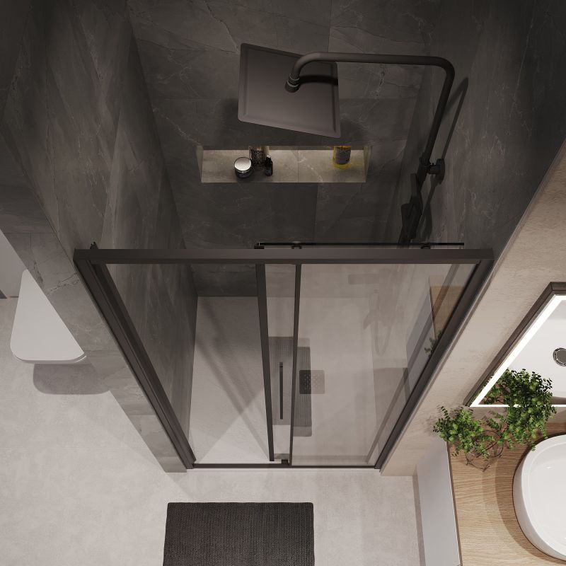 Душевая дверь Niagara NG-84-10AB (100*195) черный матовый, стекло прозрачное, 1 место