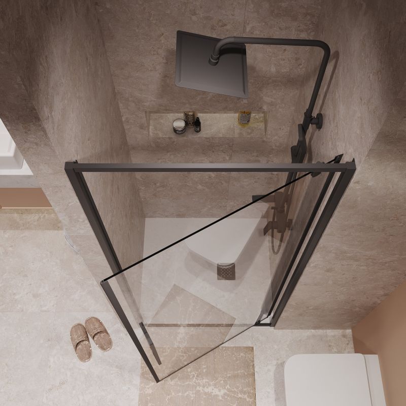 Душевая дверь Niagara NG-85-10AB (100*195) черный матовый, стекло прозрачное, 1 место