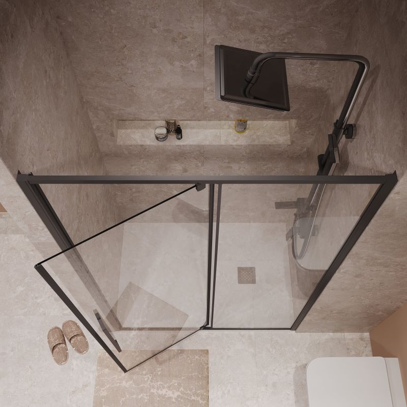 Душевая дверь Niagara NG-85-12AB (120*195) черный матовый, стекло прозрачное, 1 место