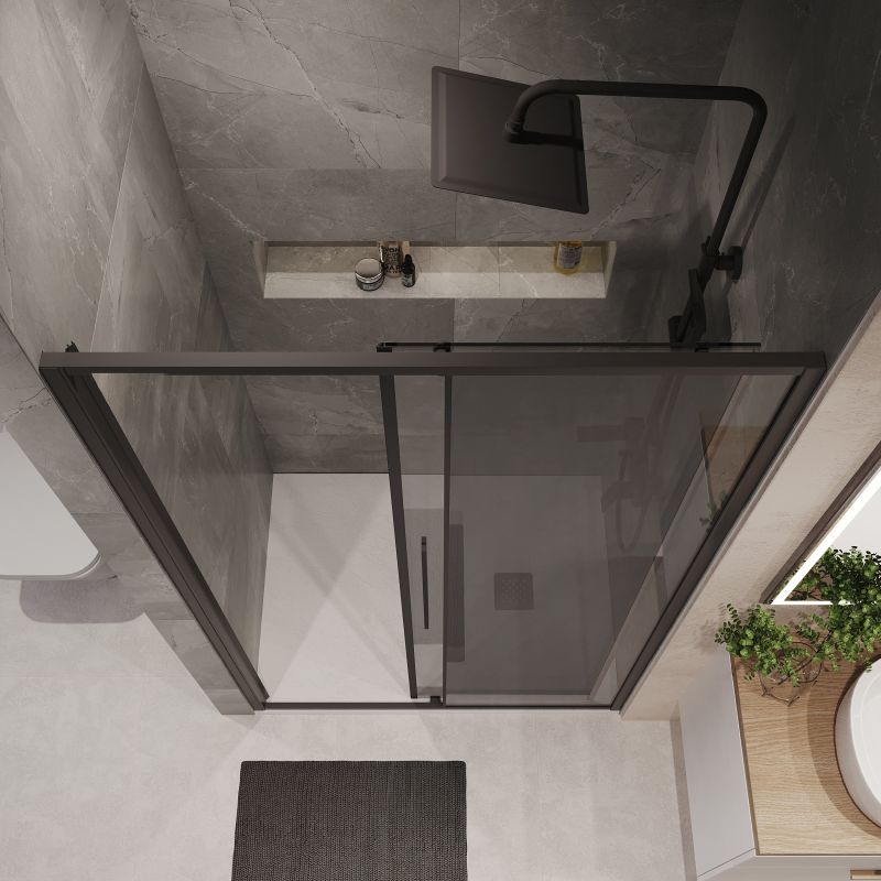 Душевая дверь Niagara NG-85-13TB (130*195) черный матовый, стекло тонированное, 1 место