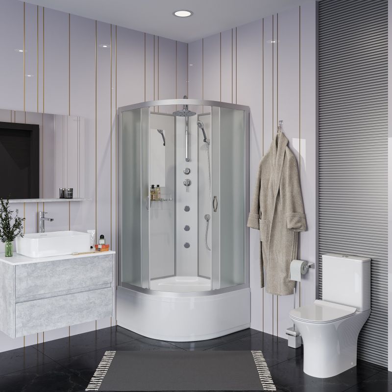 Душевая кабина NIAGARA Classic NG-2307-14BKTG (800х800х2100-2400) высокий поддон(40см) стекло МАТОВОЕ 4 места