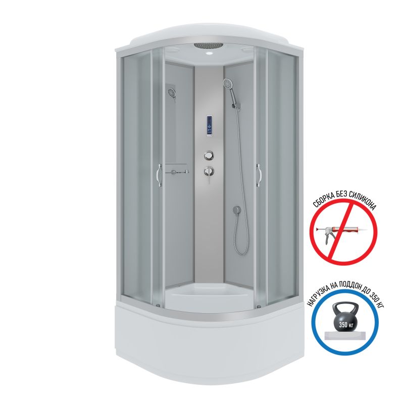 Душевая кабина NIAGARA Classic NG-2307-14P (800х800х2150) высокий поддон(40см) стекло МАТОВОЕ 4 места