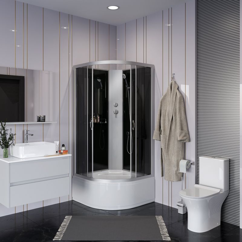 Душевая кабина NIAGARA Classic NG-2507-14BK (800х800х2000) высокий поддон(40см) стекло ТОНИРОВАННОЕ 4 места