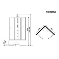 Душевая кабина NIAGARA Classic NG-2509-14BKTG (1000х1000х2100-2400) высокий поддон(40см) стекло ТОНИРОВАННОЕ 4 места