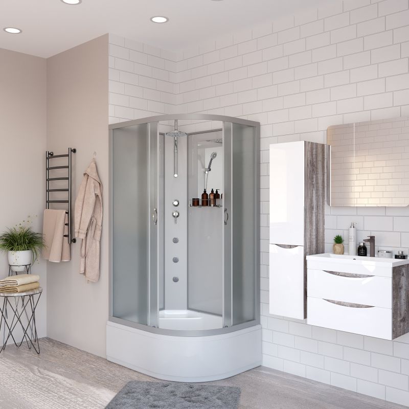 Душевая кабина NIAGARA Classic NG-2310-14LBKTG (1200х800х2100-2400) высокий поддон(40см) стекло МАТОВОЕ 4 места