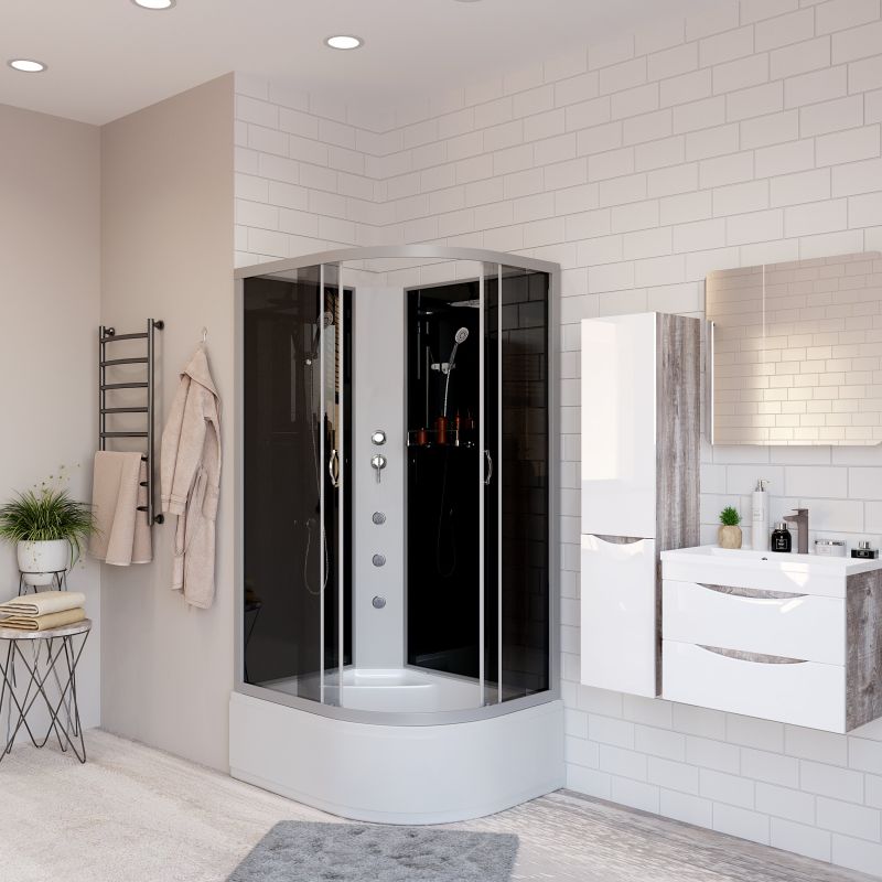 Душевая кабина NIAGARA Classic NG-2510-14LBKG (1200х800х2000) высокий поддон(40см) стекло ТОНИРОВАННОЕ 4 места