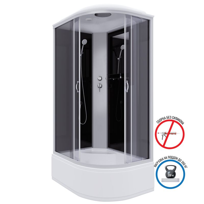 Душевая кабина NIAGARA Classic NG-2510-14L (1200х800х2150) высокий поддон(40см) стекло ТОНИРОВАННОЕ 4 места