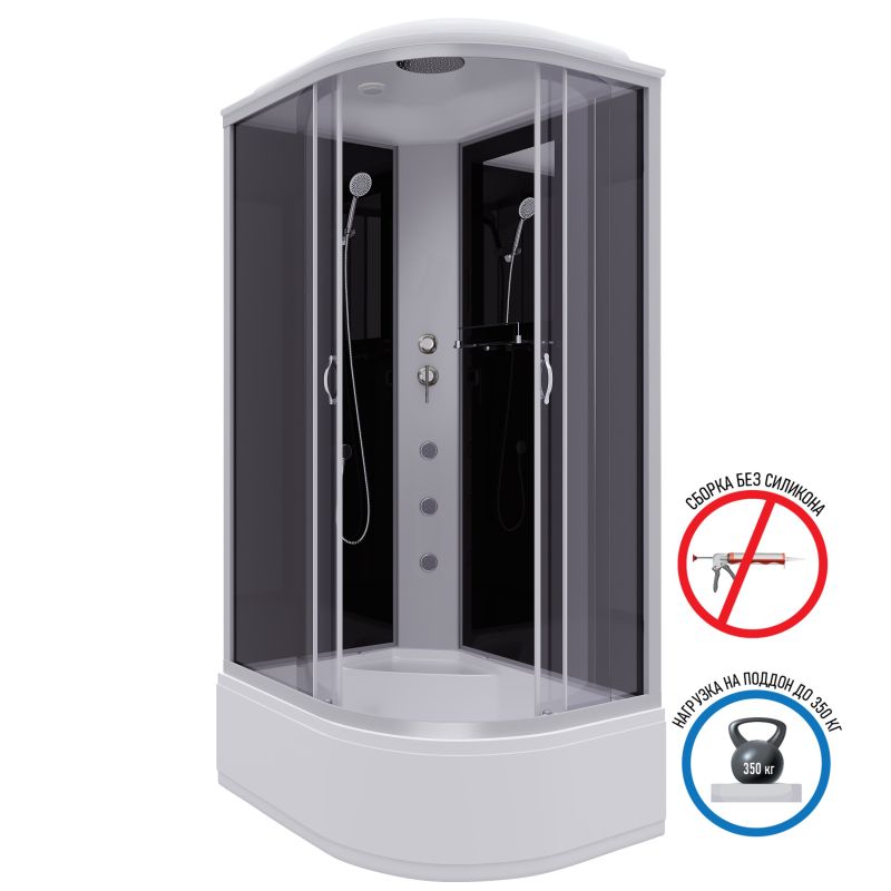 Душевая кабина NIAGARA Classic NG-2510-14LG (1200х800х2150) высокий поддон(40см) стекло ТОНИРОВАННОЕ 4 места