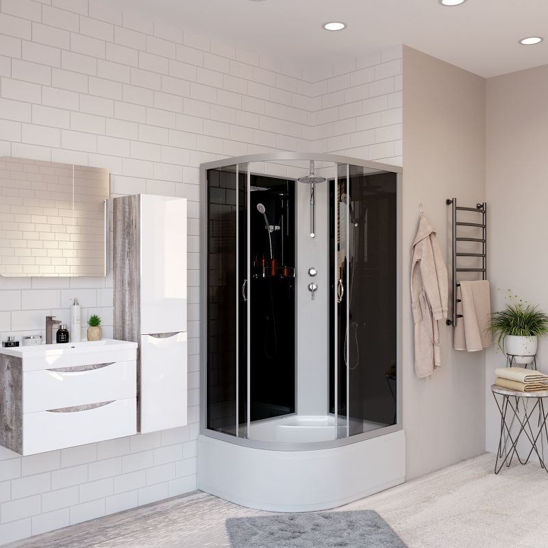 Душевая кабина NIAGARA Classic NG-2510-14RBKT (1200х800х2100-2400) высокий поддон(40см) стекло ТОНИРОВАННОЕ 4 места