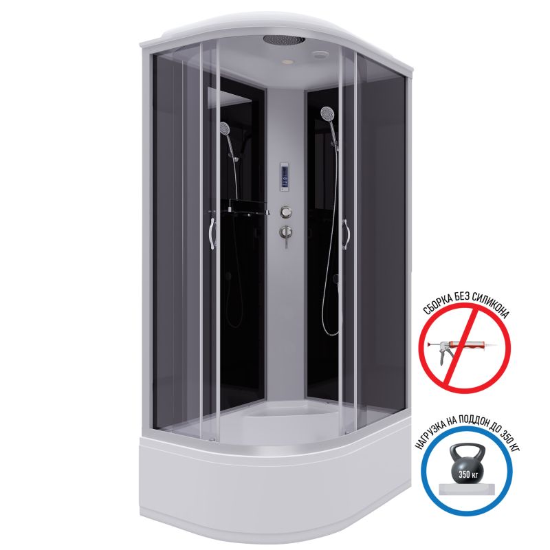 Душевая кабина NIAGARA Classic NG-2510-14RP (1200х800х2150) высокий поддон(40см) стекло ТОНИРОВАННОЕ 4 места