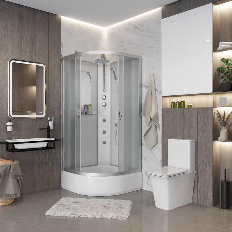 Душевая кабина NIAGARA Classic NG-3301-14BKTG (900х900х2100-2400) средний поддон(26см) стекло МАТОВОЕ 4 места