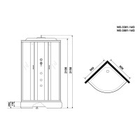 Душевая кабина NIAGARA Classic NG-3501-14G (900х900х2150) средний поддон(26см) стекло ТОНИРОВАННОЕ 4 места