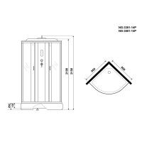 Душевая кабина NIAGARA Classic NG-3501-14P (900х900х2150) средний поддон(26см) стекло ТОНИРОВАННОЕ 4 места