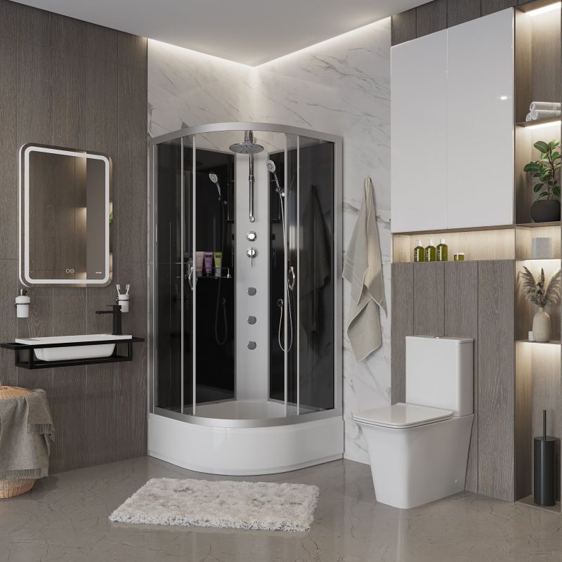 Душевая кабина NIAGARA Classic NG-3502-14BKTG (1000х1000х2100-2400) средний поддон(26см) стекло ТОНИРОВАННОЕ 4 места