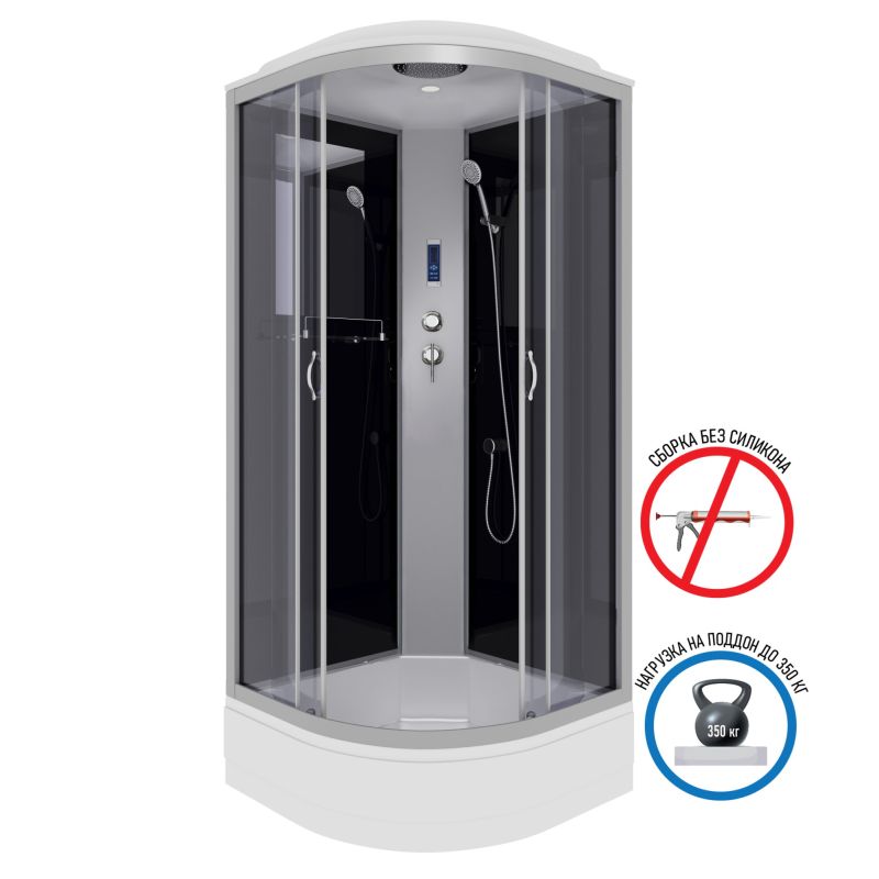 Душевая кабина NIAGARA Classic NG-3502-14P (1000х1000х2150) средний поддон(26см) стекло ТОНИРОВАННОЕ 4 места